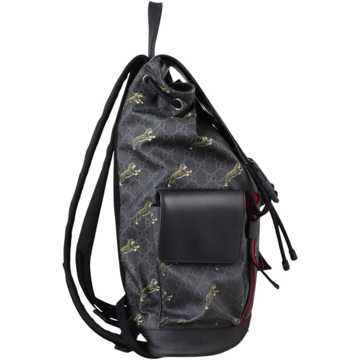 Gucci GG Supreme Double Buckle Backpack