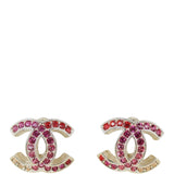 Chanel CC Crystal Stud Earrings