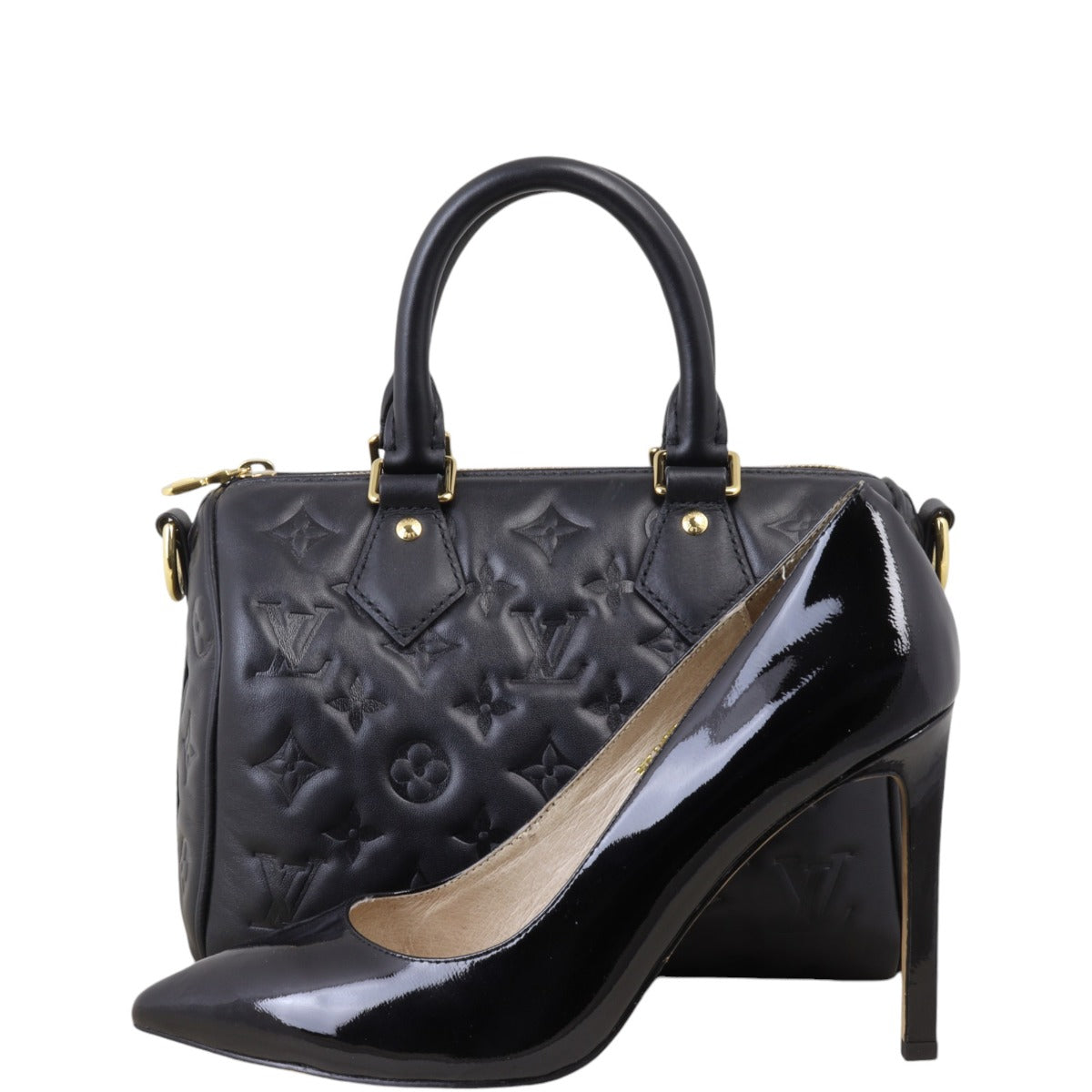 Louis Vuitton Speedy 25 Bandouliere Monogram Embossed Lambskin