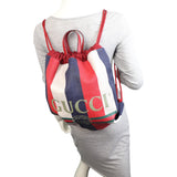 Gucci Logo Striped Drawstring Backpack