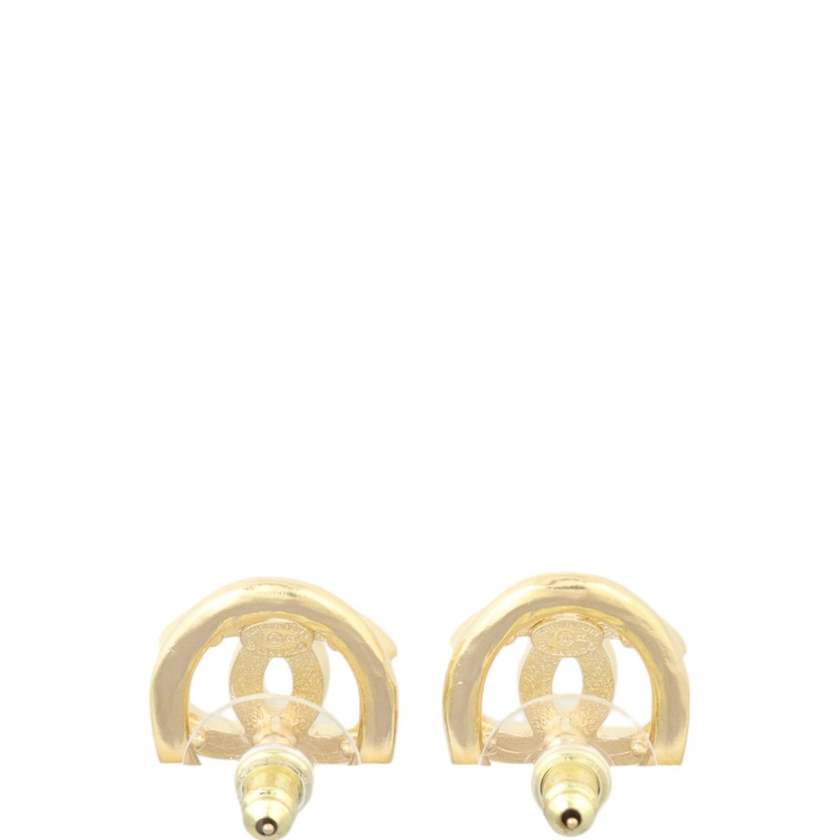 Chanel Oval Crystal CC Earrings