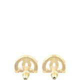 Chanel Oval Crystal CC Earrings