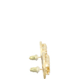 Chanel Oval Crystal CC Earrings