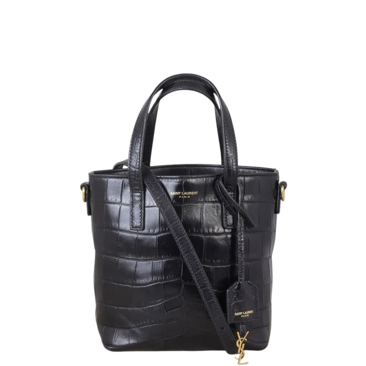 Saint Laurent Toy Shopping Tote Croc-embossed