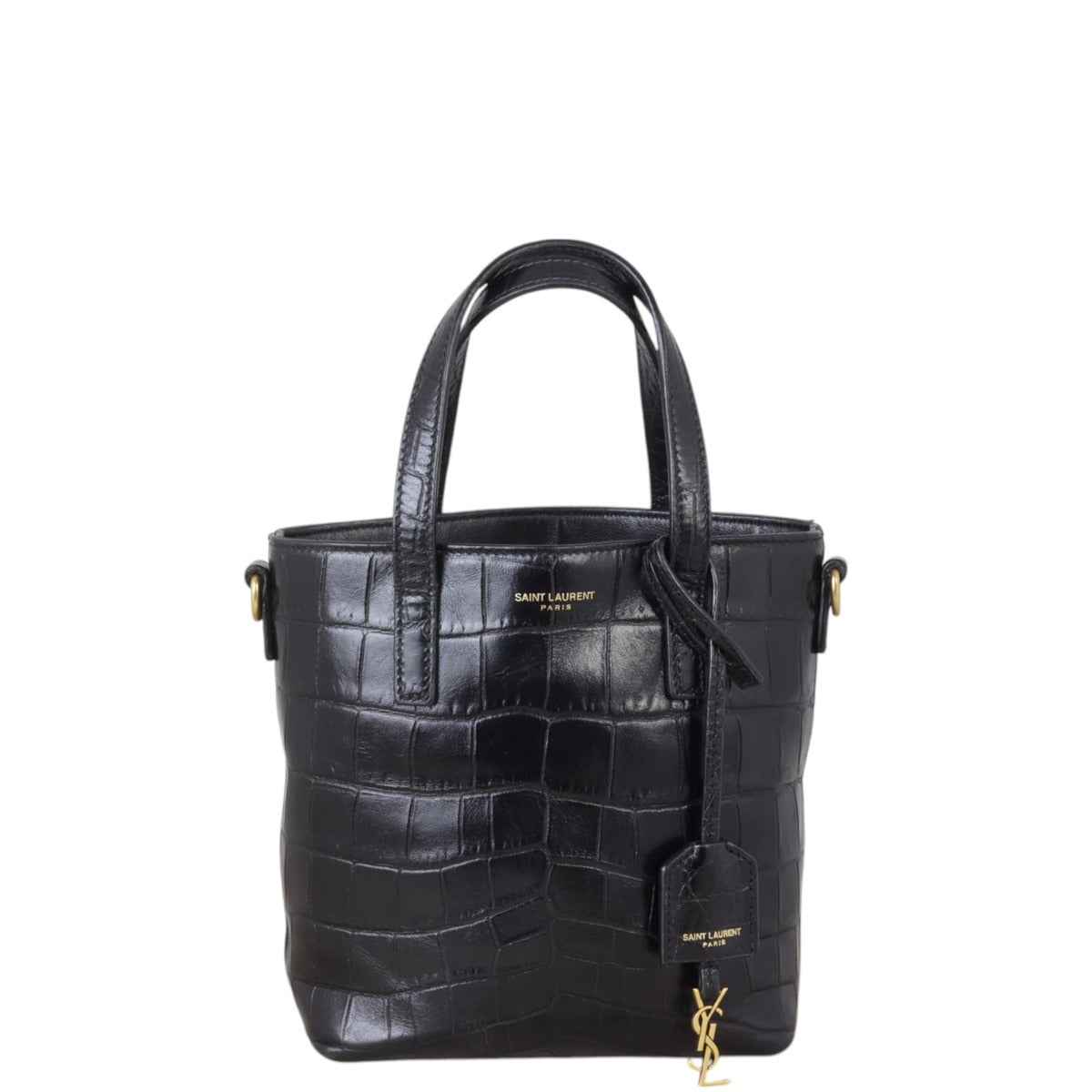 Saint Laurent Toy Shopping Tote Croc-embossed