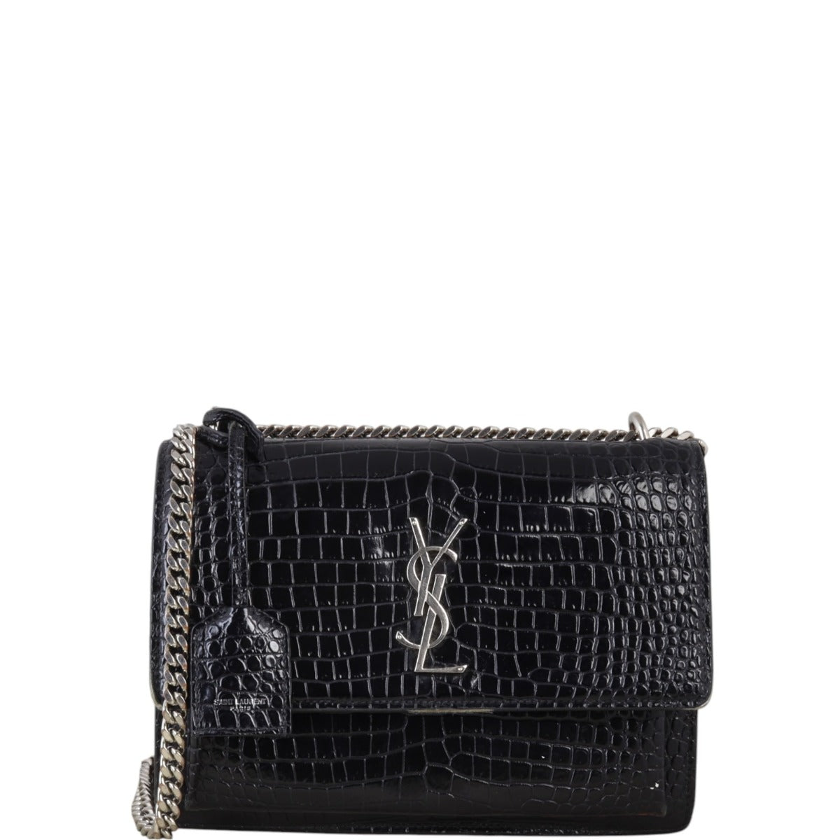 Saint Laurent Sunset Medium Croc-Embossed – Luxe.It.Fwd