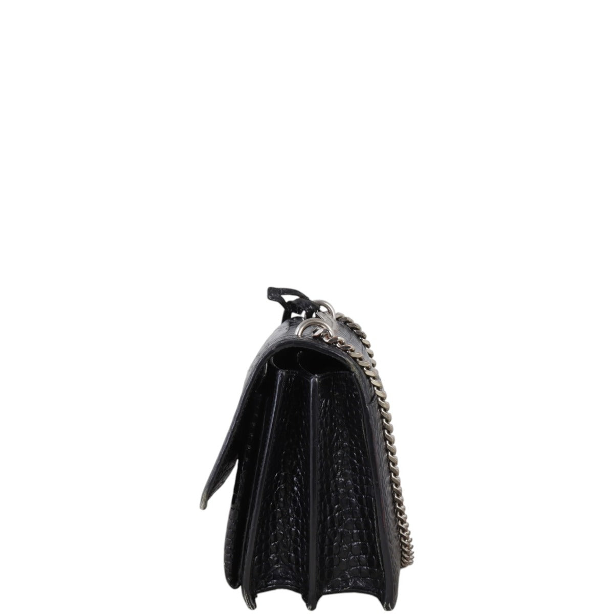 Saint Laurent Sunset Medium Croc-Embossed