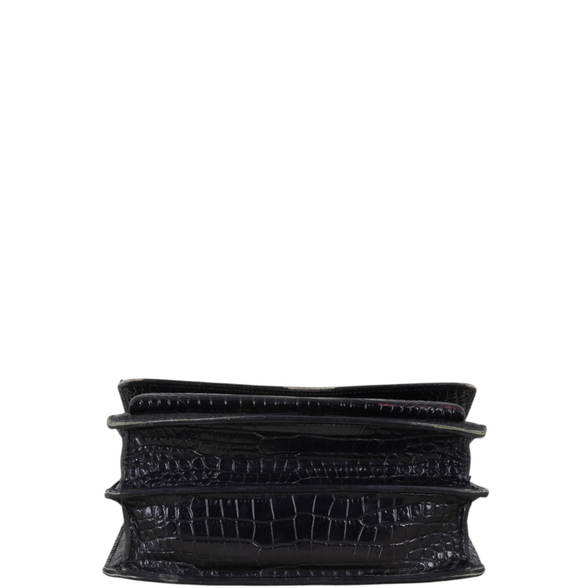 Saint Laurent Sunset Medium Croc-Embossed