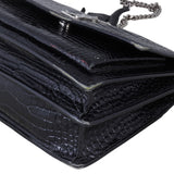 Saint Laurent Sunset Medium Croc-Embossed