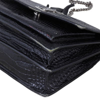 Saint Laurent Sunset Medium Croc-Embossed