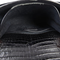 Saint Laurent Sunset Medium Croc-Embossed