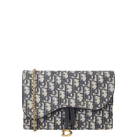 Dior Saddle Pouch Wallet on Chain Oblique