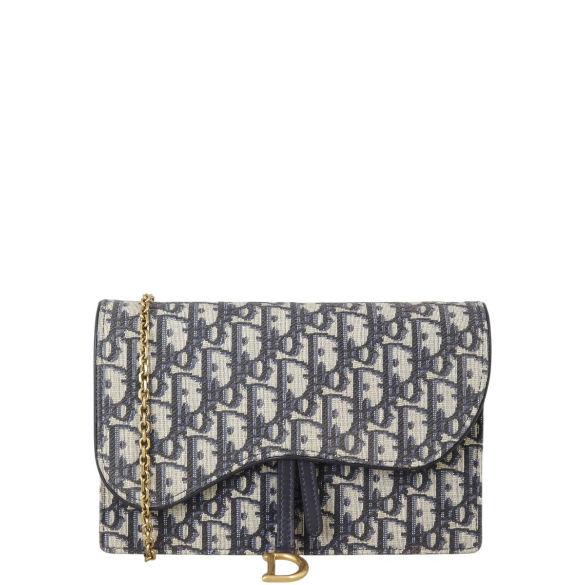 Dior Saddle Pouch Wallet on Chain Oblique