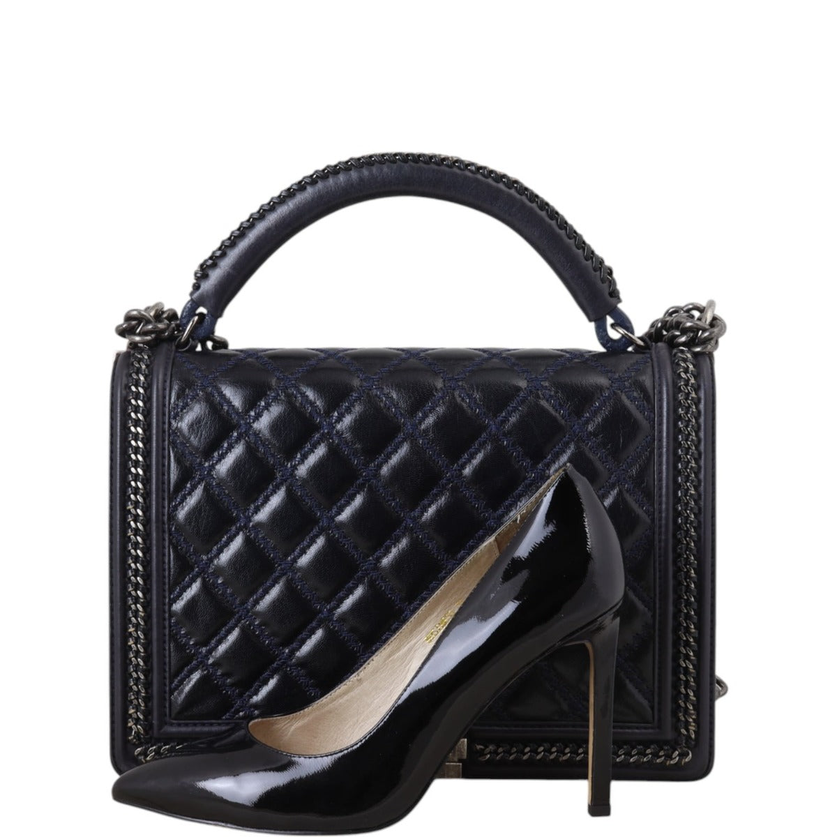 Chanel Boy Top Handle Paris-Rome Large