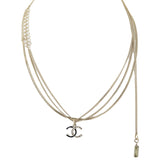 Chanel CC Resin Crystal Pendant Long Necklace
