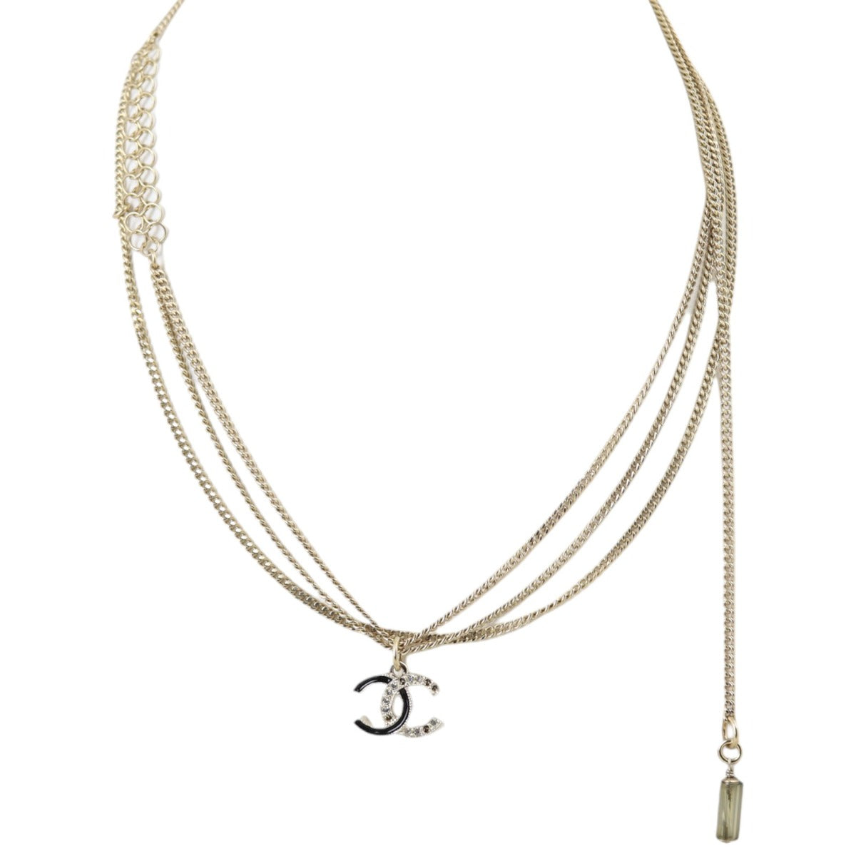 Chanel CC Resin Crystal Pendant Long Necklace