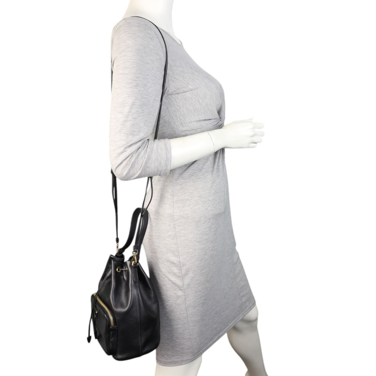 Prada Duet Leather Bucket Bag