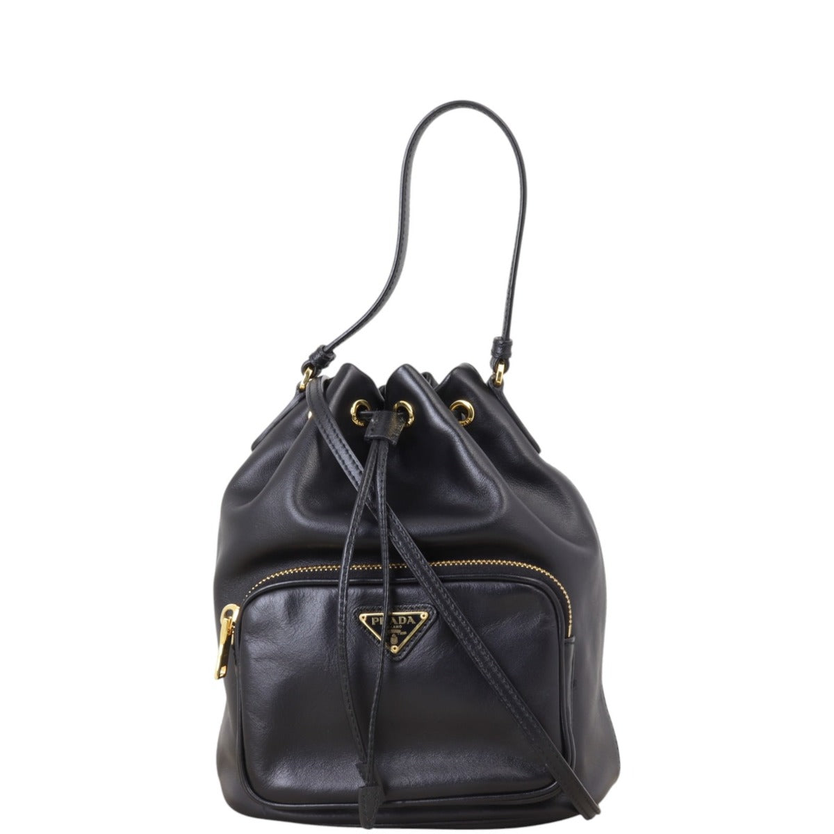 Prada Duet Leather Bucket Bag
