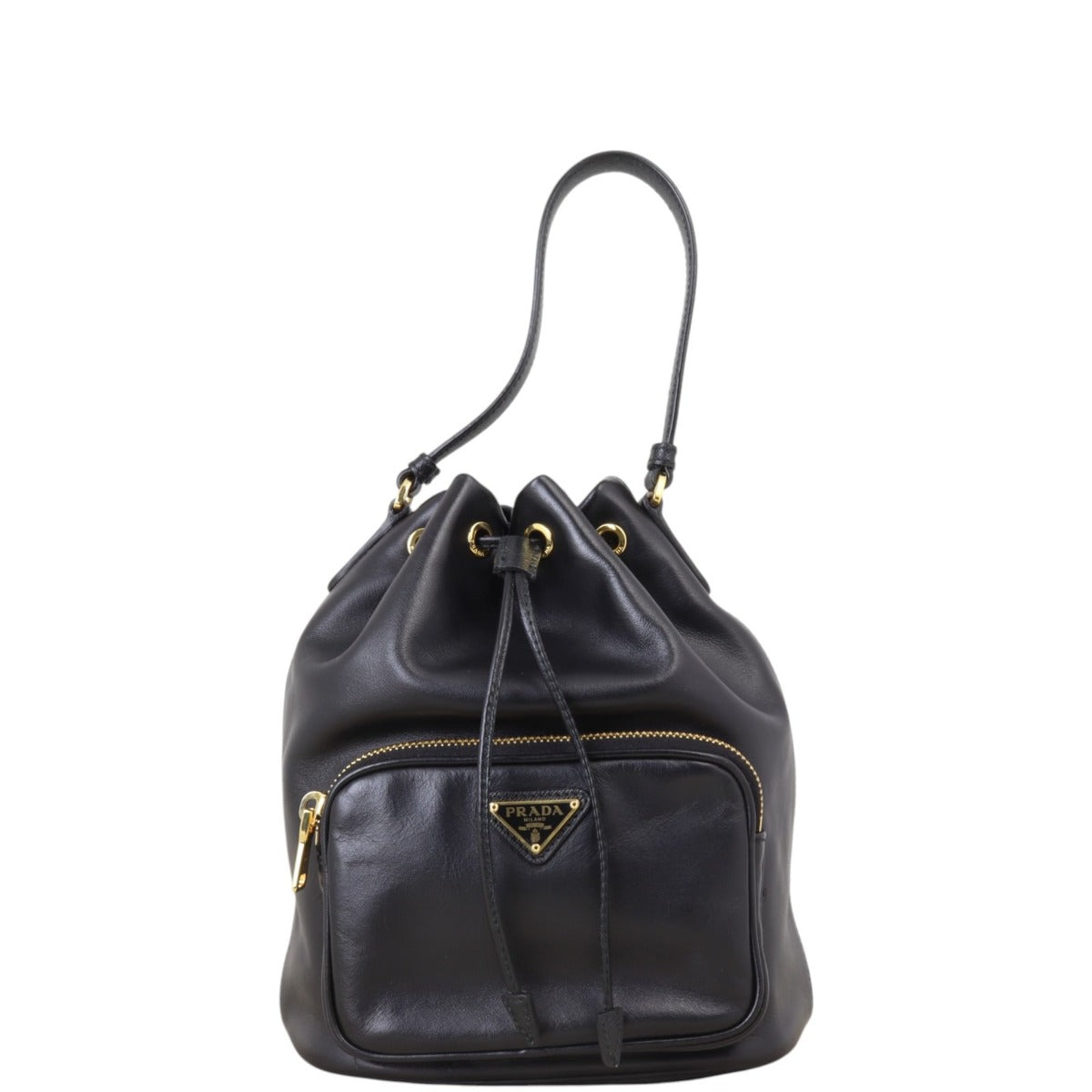 Prada Duet Leather Bucket Bag