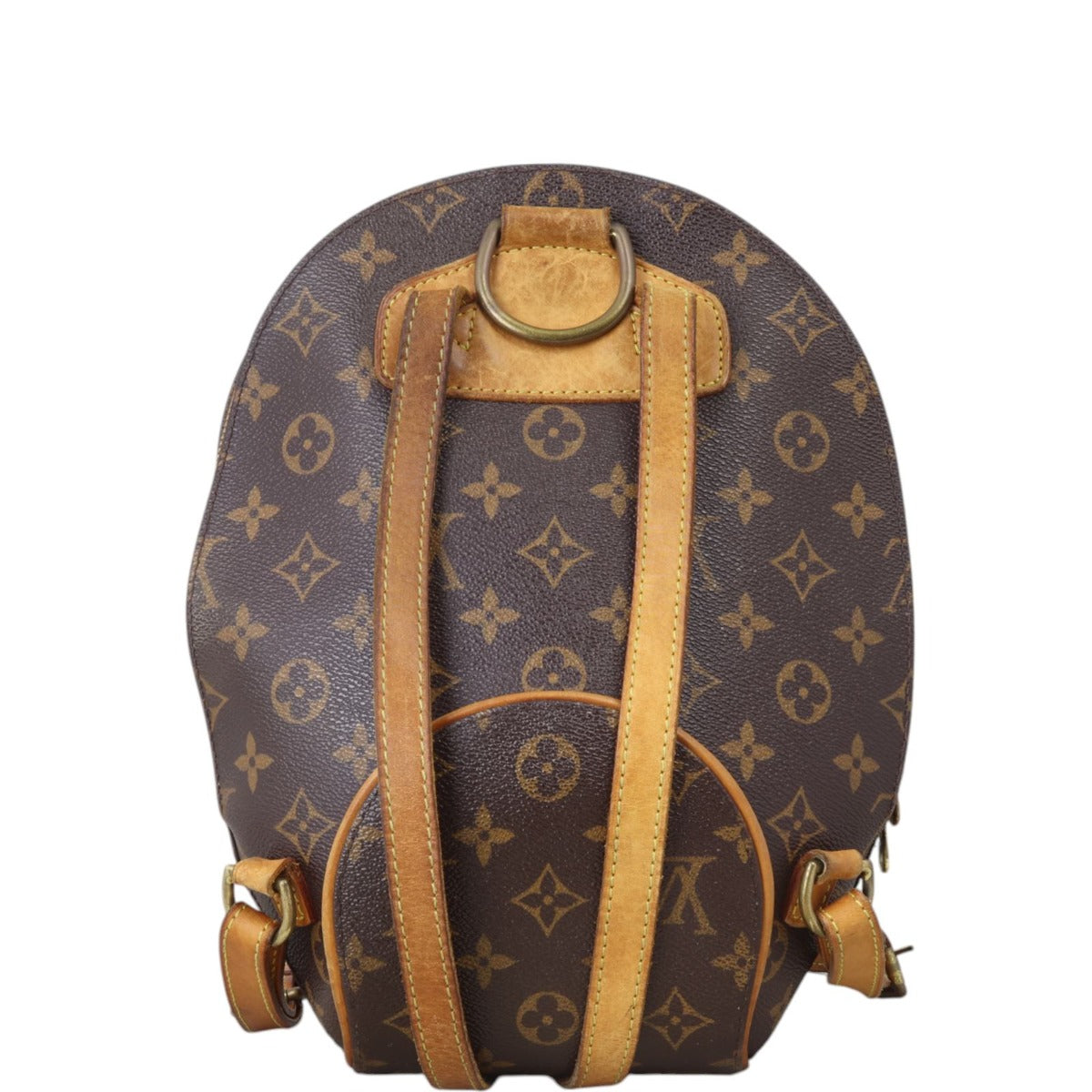 louis vuitton canvas ellipse backpack Monogram Sac a Dos Major wear on the straps and light brown leather trims Louis Vuitton // 1999 Brown