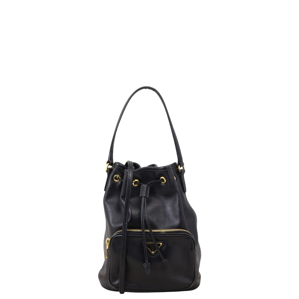 Prada Duet Leather Bucket Bag