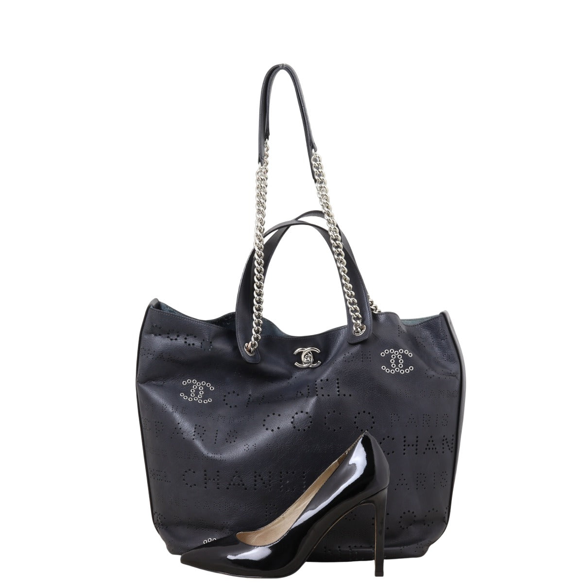 Chanel Eyelet Shopping Tote