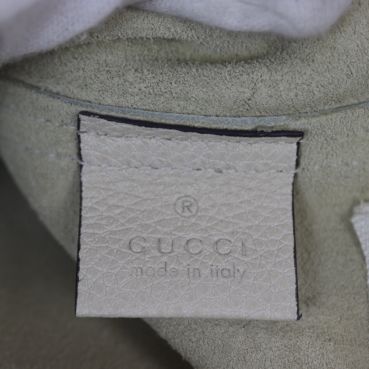 Gucci Logo Print Leather Pouch