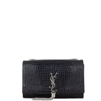 Saint Laurent Kate Tassel Chain Bag Medium Croc-Embossed