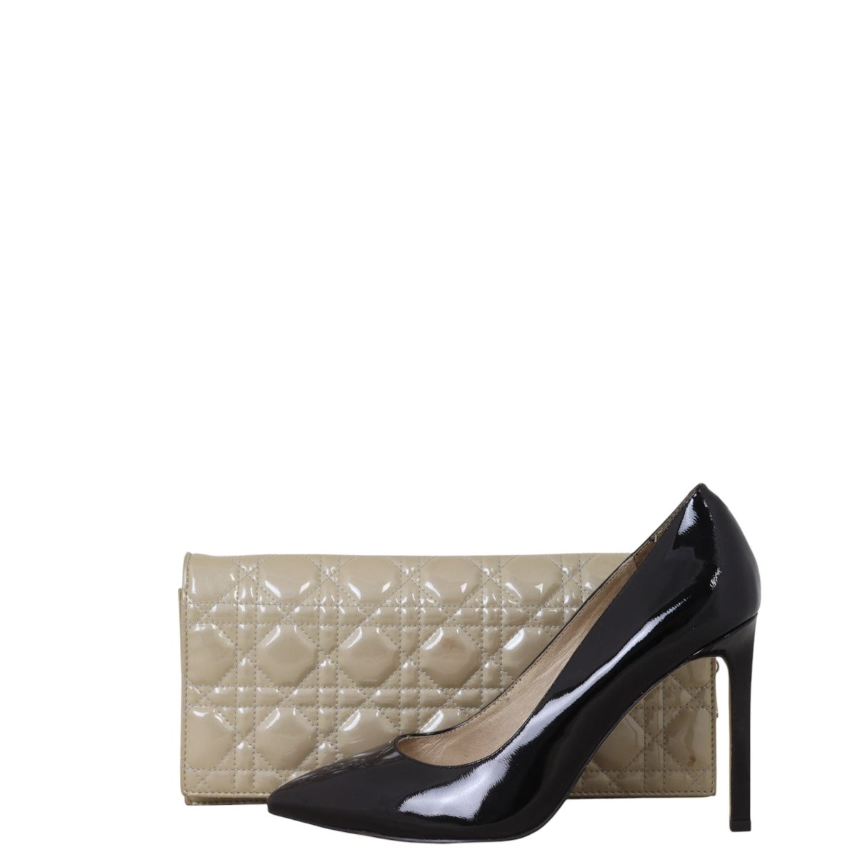 Dior Lady Dior Patent Cannage Pouch