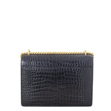 Saint Laurent Sunset Medium Croc-Embossed