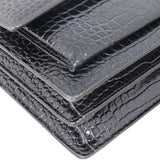 Saint Laurent Sunset Medium Croc-Embossed