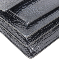 Saint Laurent Sunset Medium Croc-Embossed