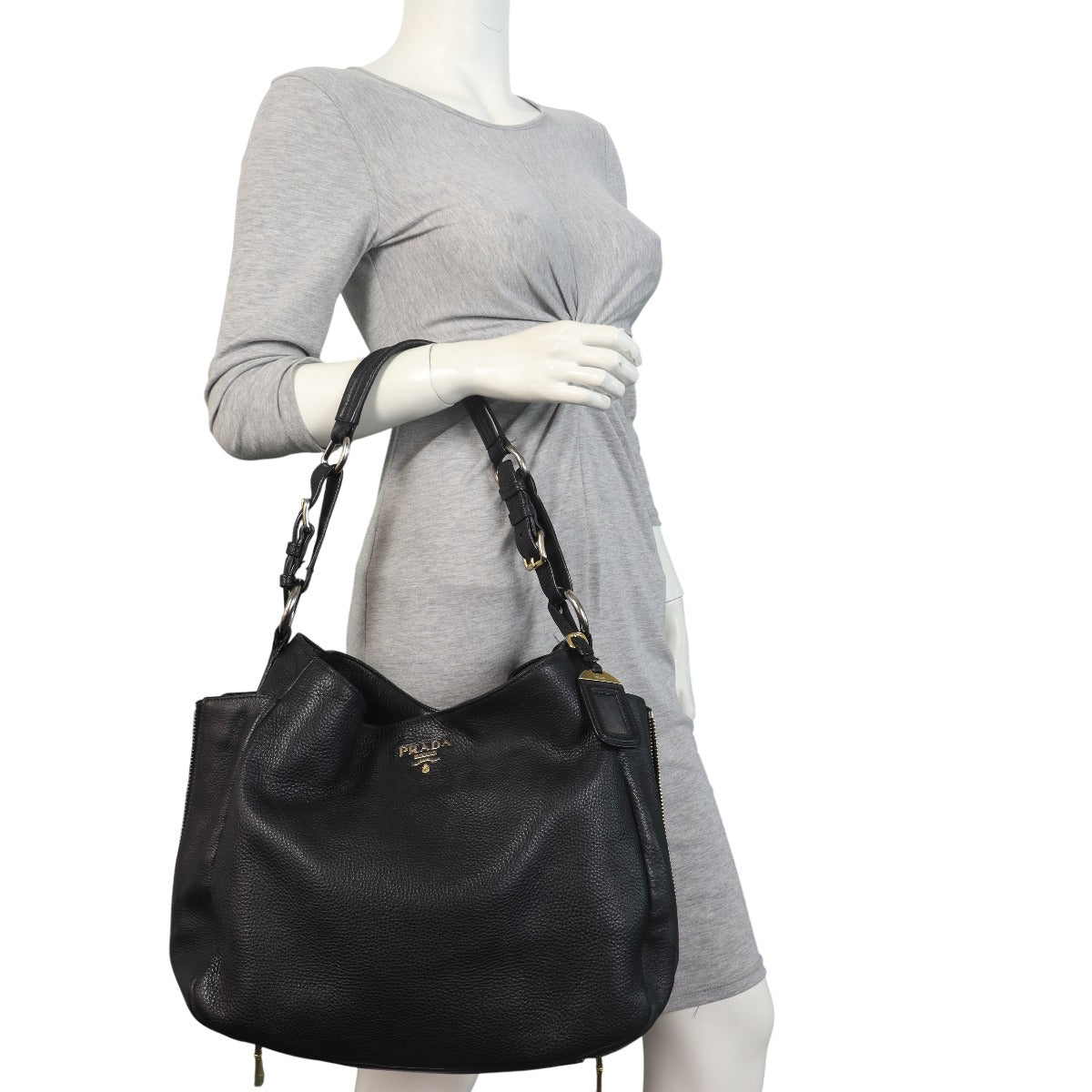 Prada Vitello Daino Side Pocket Hobo – Luxe.It.Fwd