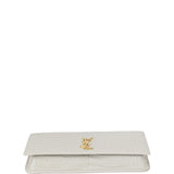 Saint Laurent Cassandre Phone Holder on Chain Croc Embossed