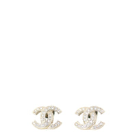 Chanel CC Crystal Stud Earrings
