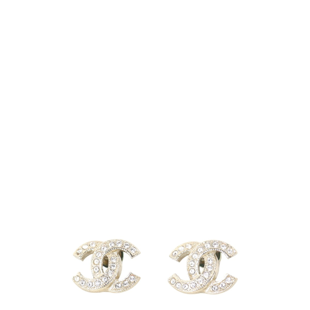 Chanel CC Crystal Stud Earrings