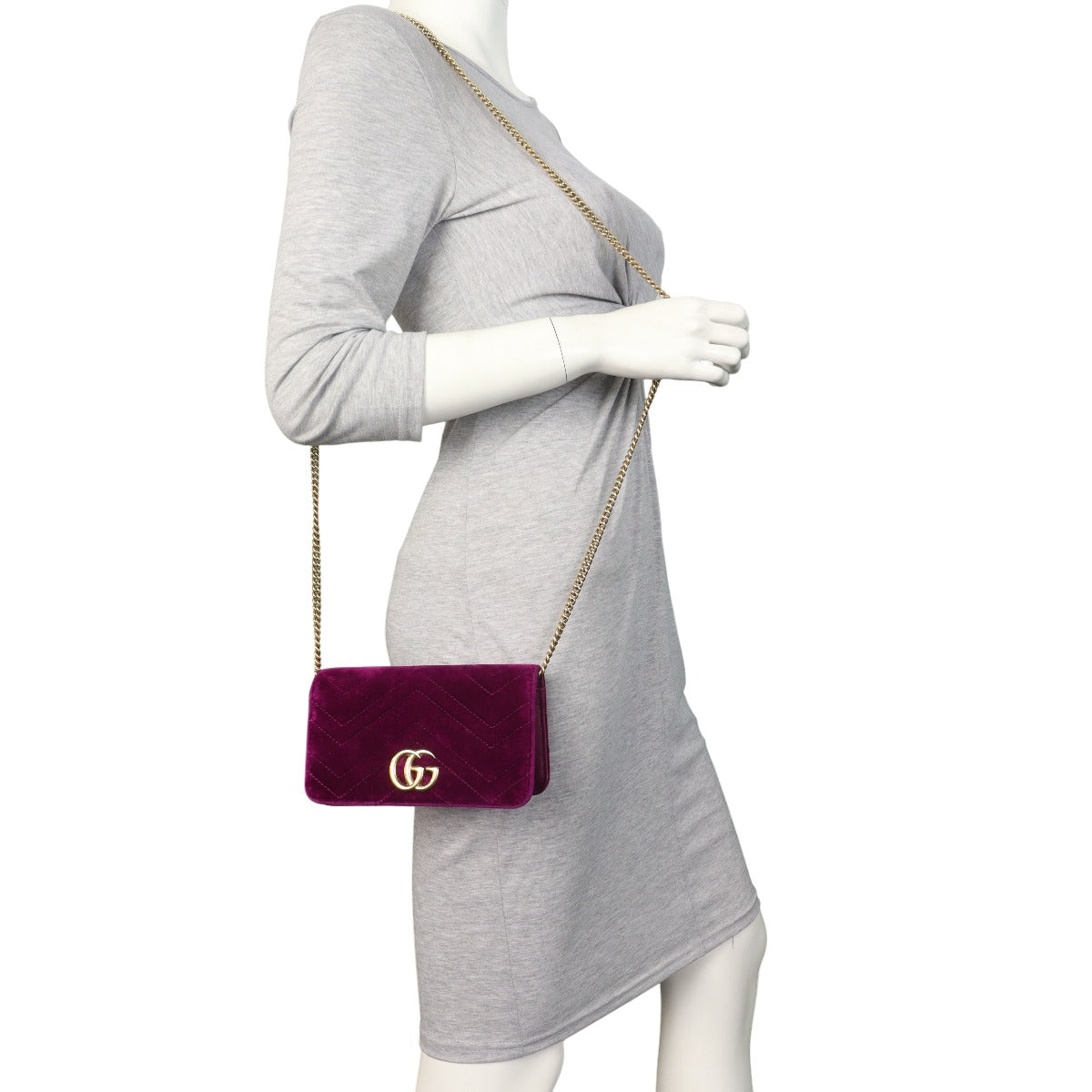 Gucci GG Marmont Velvet Super Mini Shoulder Bag