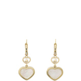 Chopard Happy Hearts Diamond Mother of Pearl 18k Yellow Gold Drop Earrings