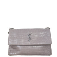 Saint Laurent West Hollywood Croc-Embossed Medium
