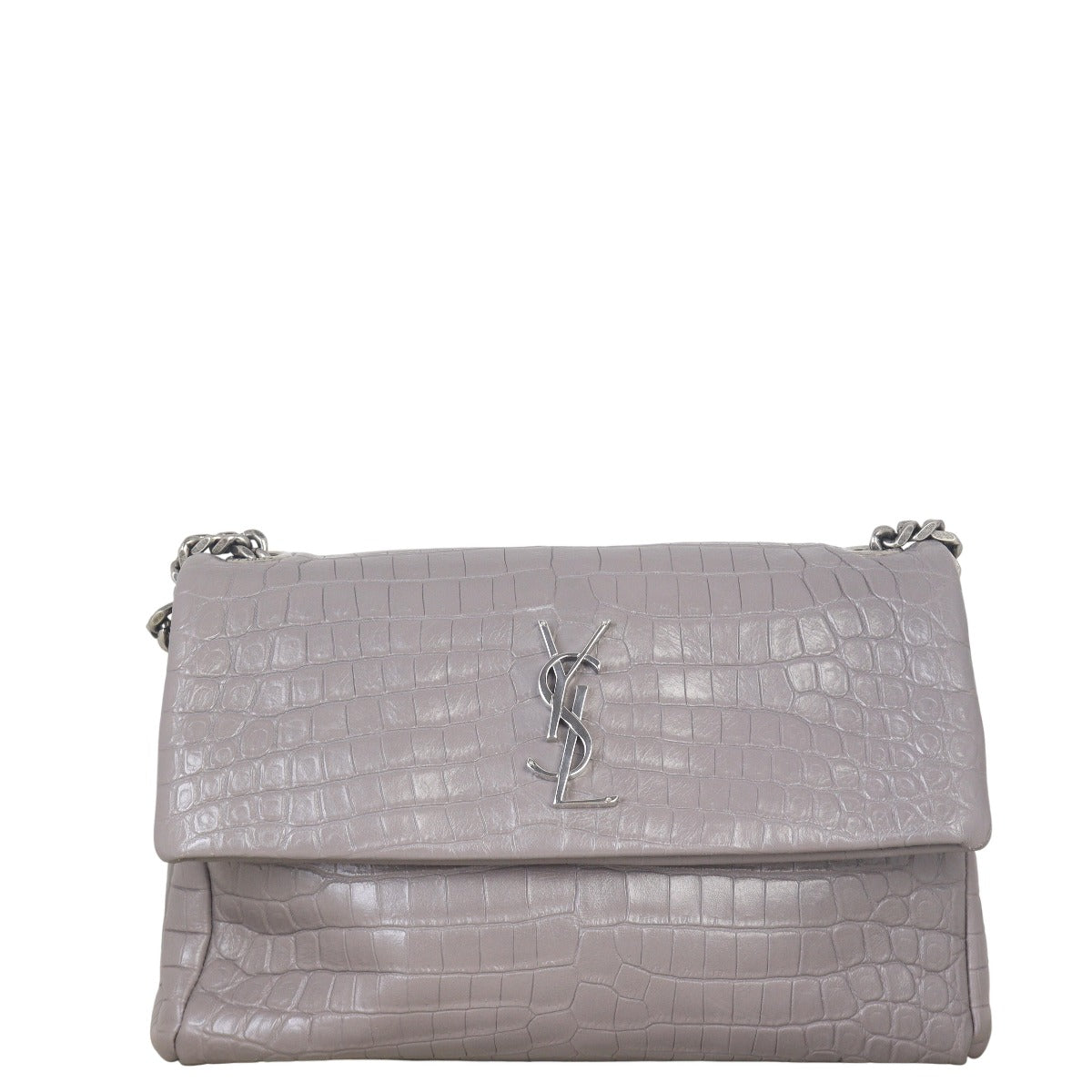 Saint Laurent West Hollywood Croc-Embossed Medium