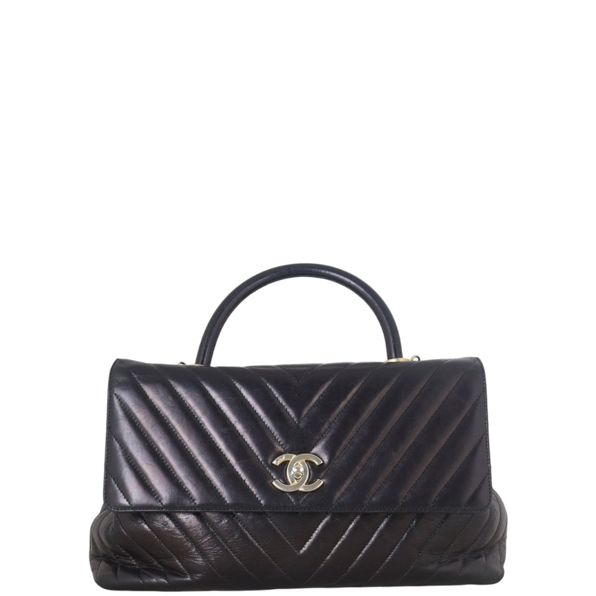 Chanel Coco Top Handle Large Chevron – Luxe.It.Fwd