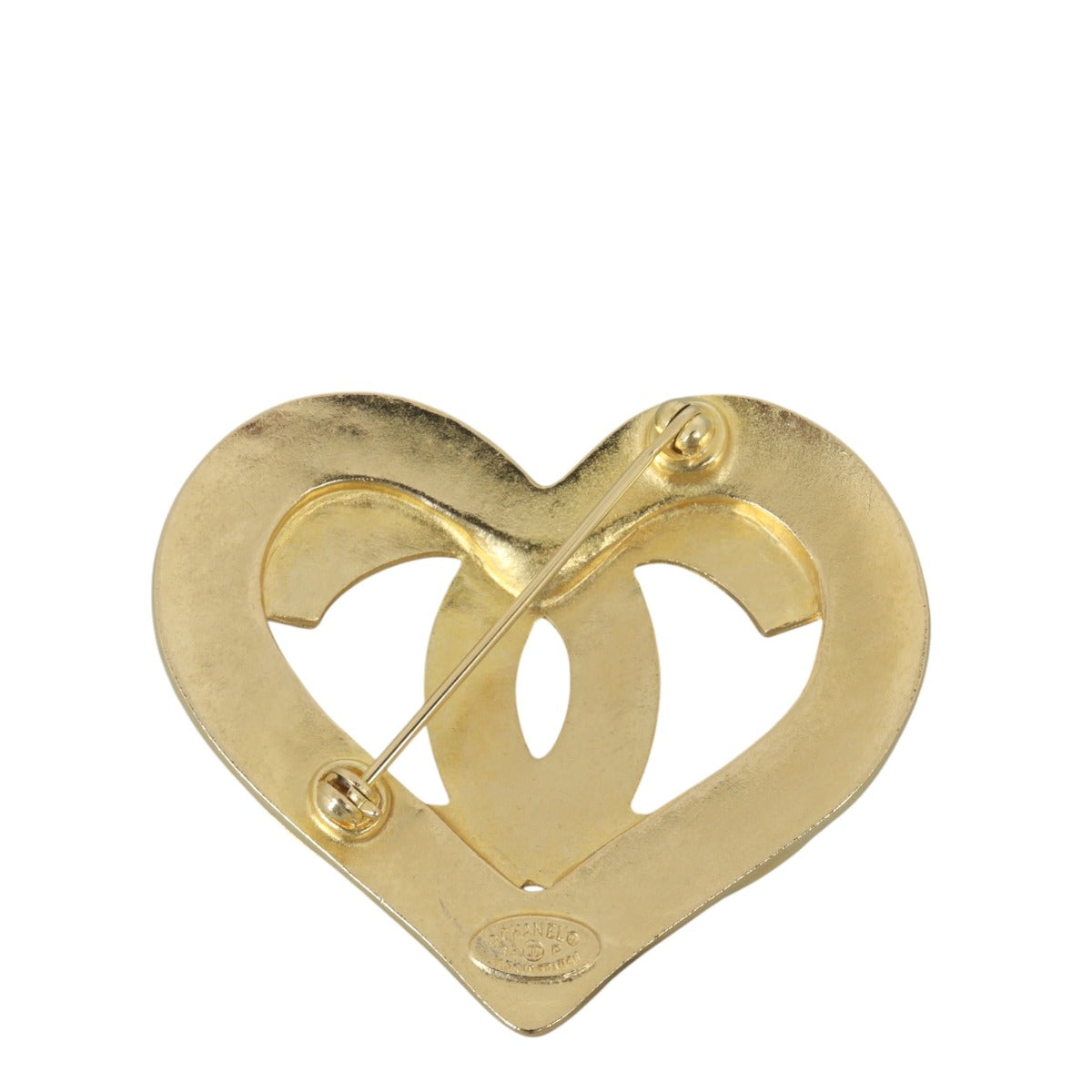 Chanel CC Heart Brooch