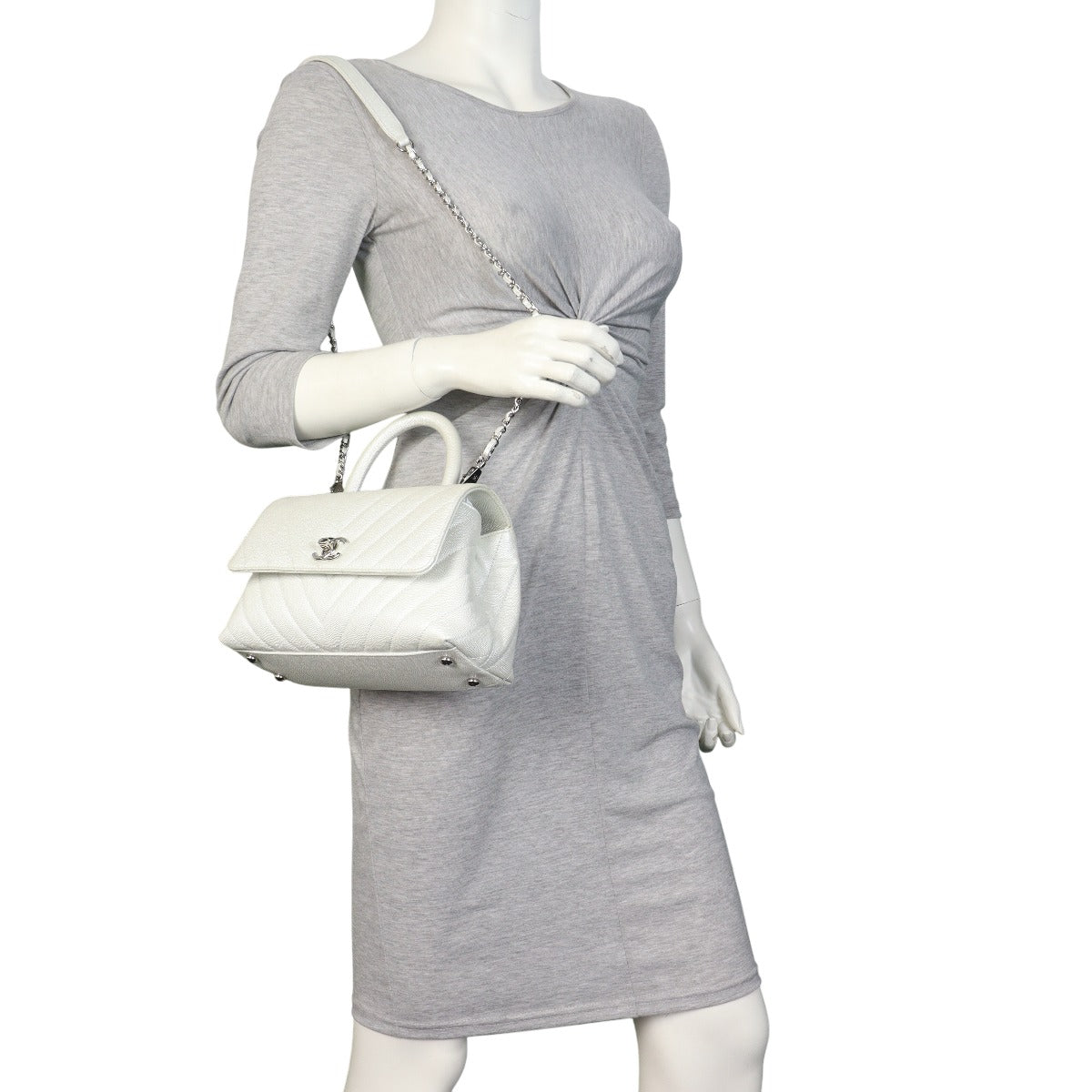 Chanel Coco Top Handle Mini Bag Chevron