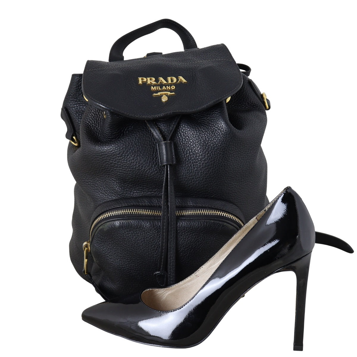 Prada Leather Drawstring Backpack