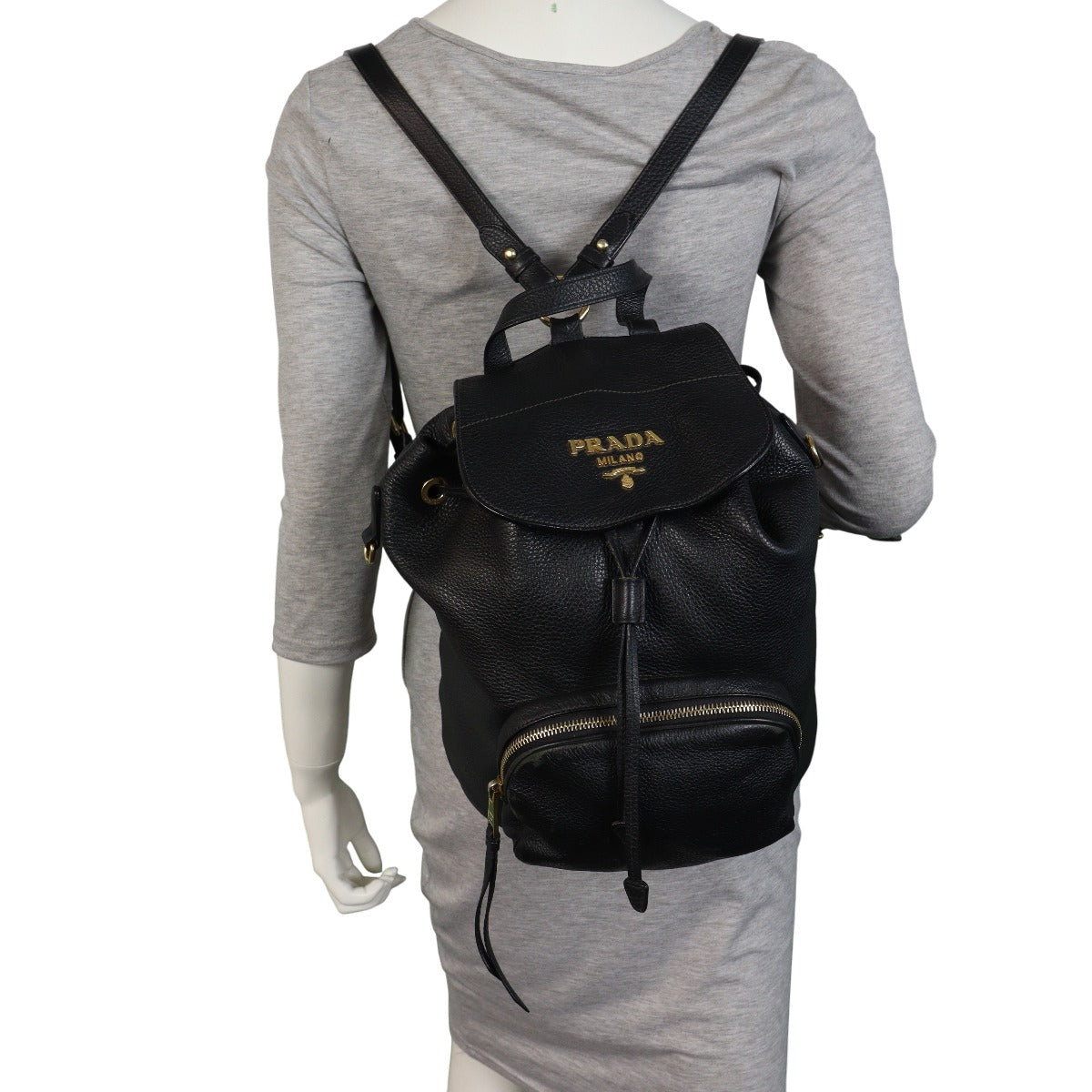 Prada Leather Drawstring Backpack