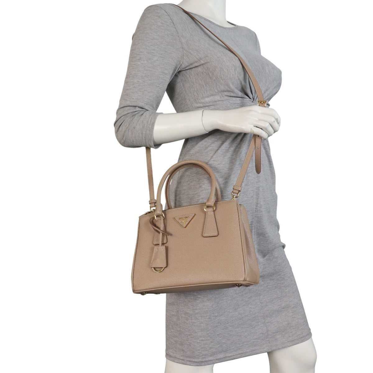 Prada Saffiano Lux Galleria Double Zip Tote Mini