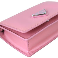Prada Brushed Leather Chain Card Holder