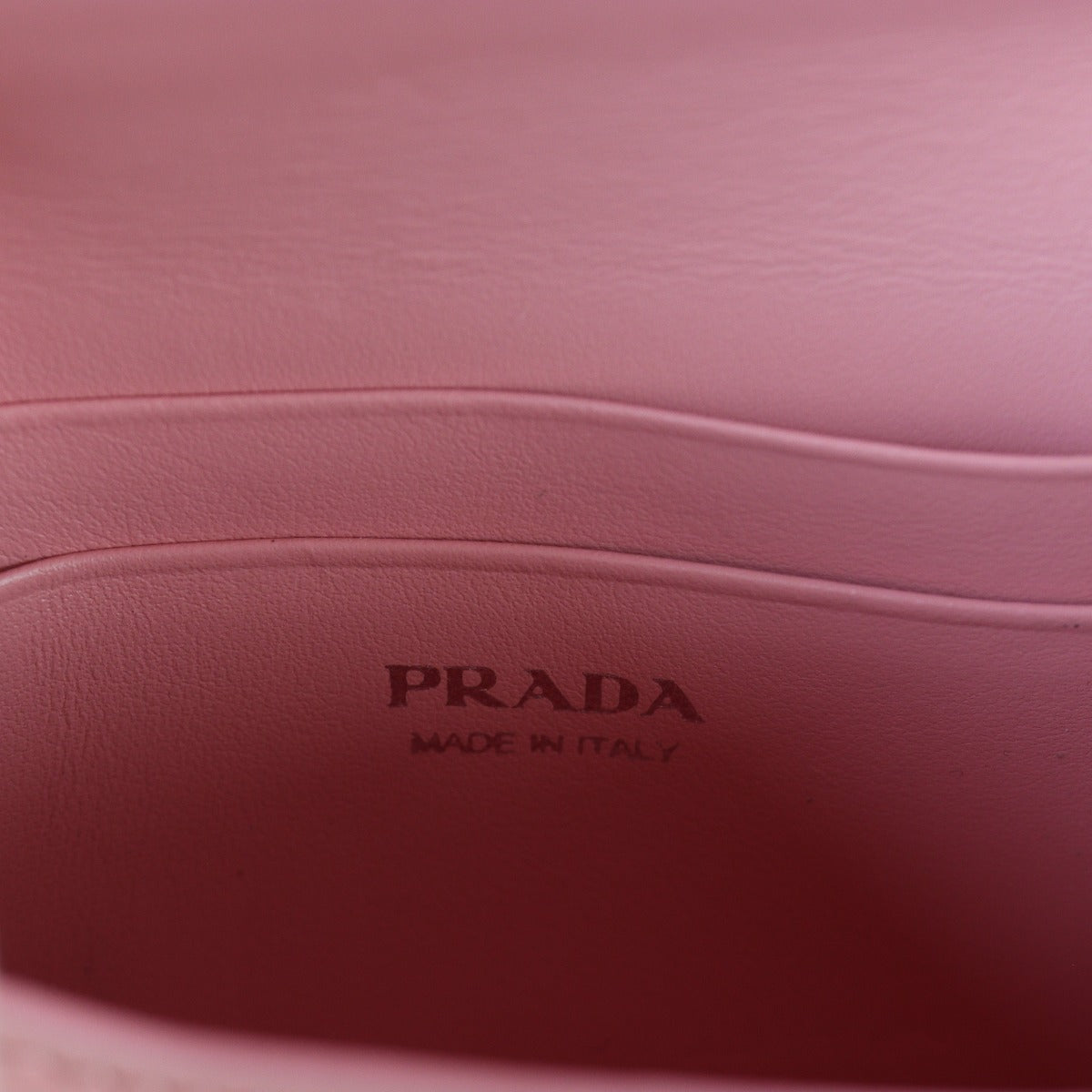 Prada Brushed Leather Chain Card Holder