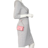 Prada Brushed Leather Chain Card Holder