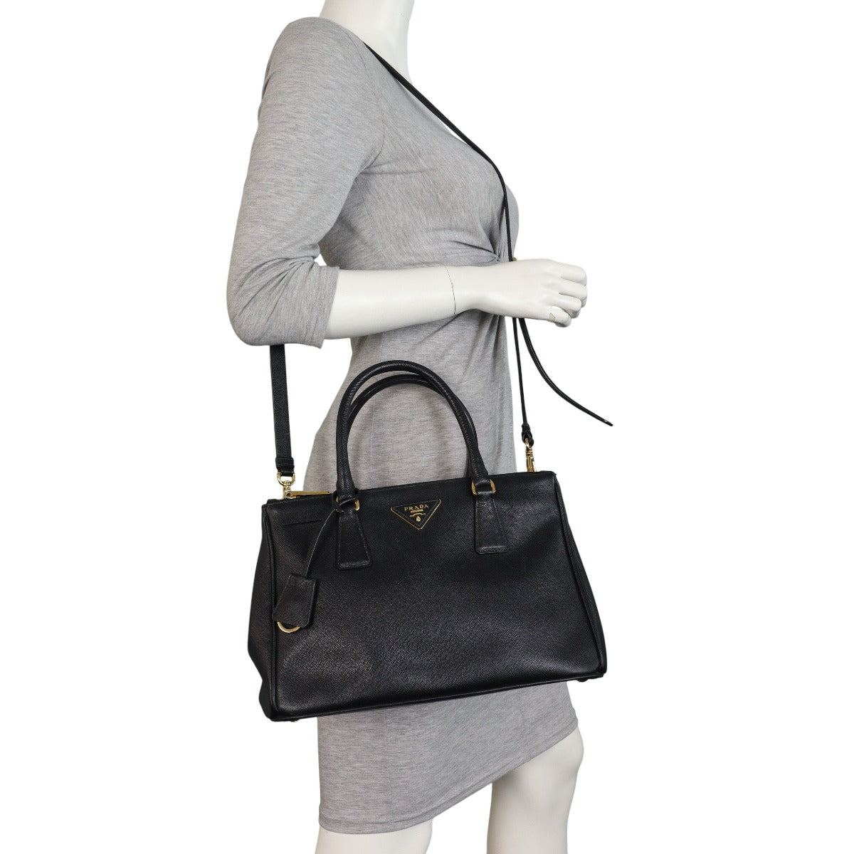 Prada Saffiano Lux Galleria Double Zip Tote Small